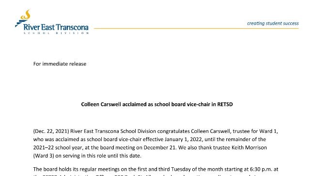 Retsd Create RETSD Board Vice-Chair Election Results